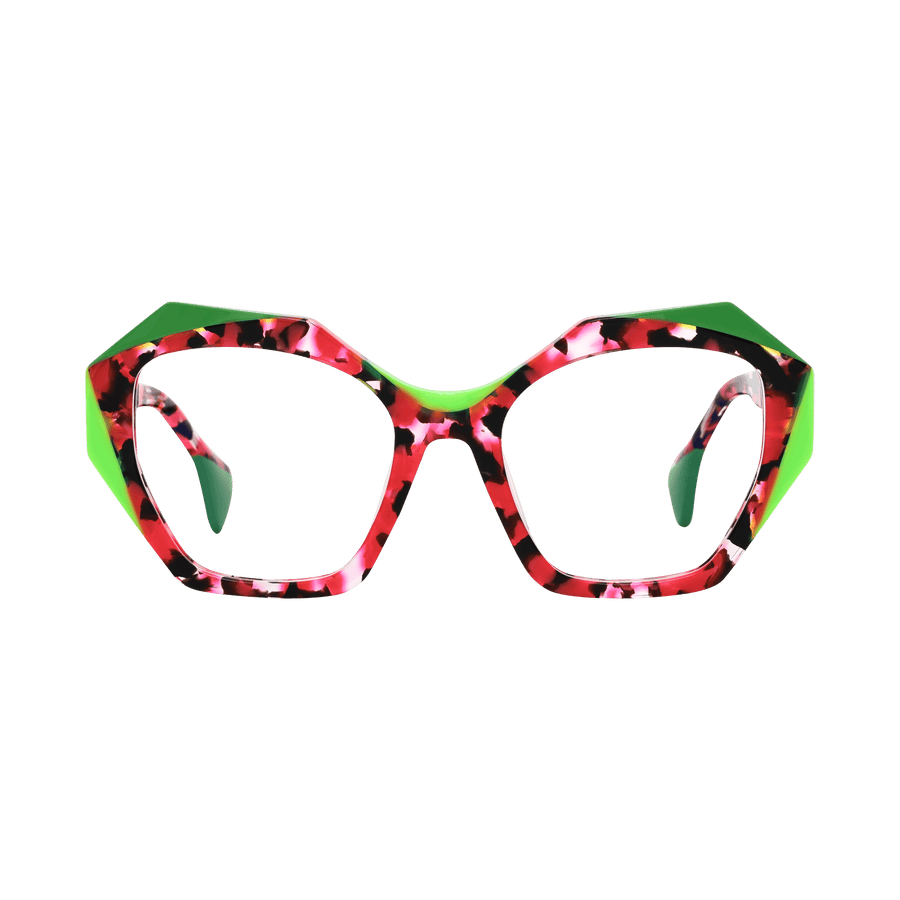Makai Shiny Red Tortoise Geometric Eyeglasses | EYDOLOGY