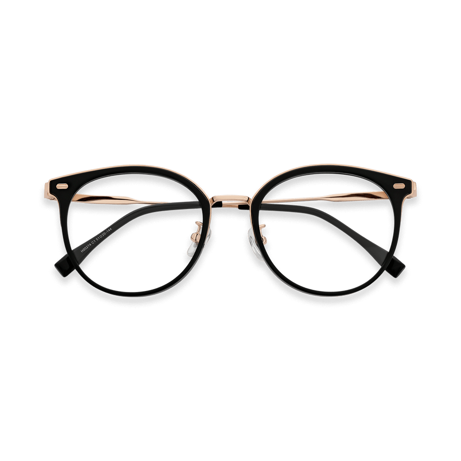 Matias Black Rose Gold Round Eyeglasses | EYDOLOGY