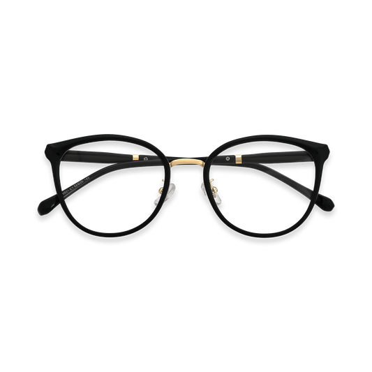 Melissa Black Gold Round Eyeglasses | EYDOLOGY