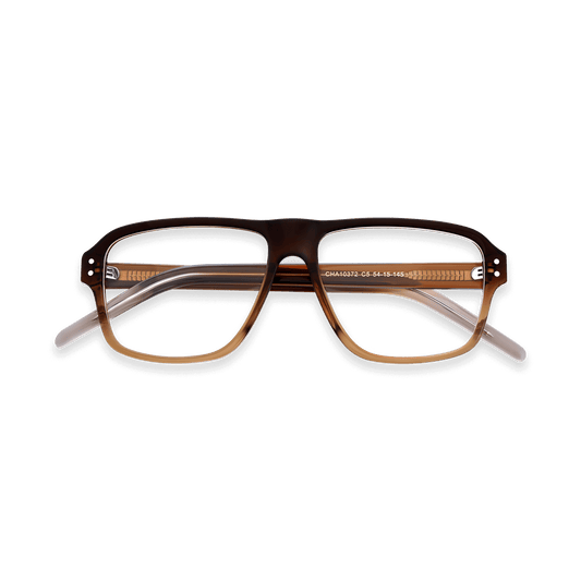 Micah Gradual Brown Square Eyeglasses | EYDOLOGY