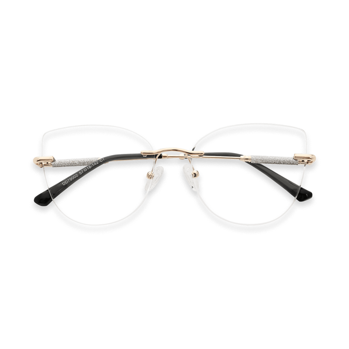 Monroe Gold Black Square Eyeglasses | EYDOLOGY