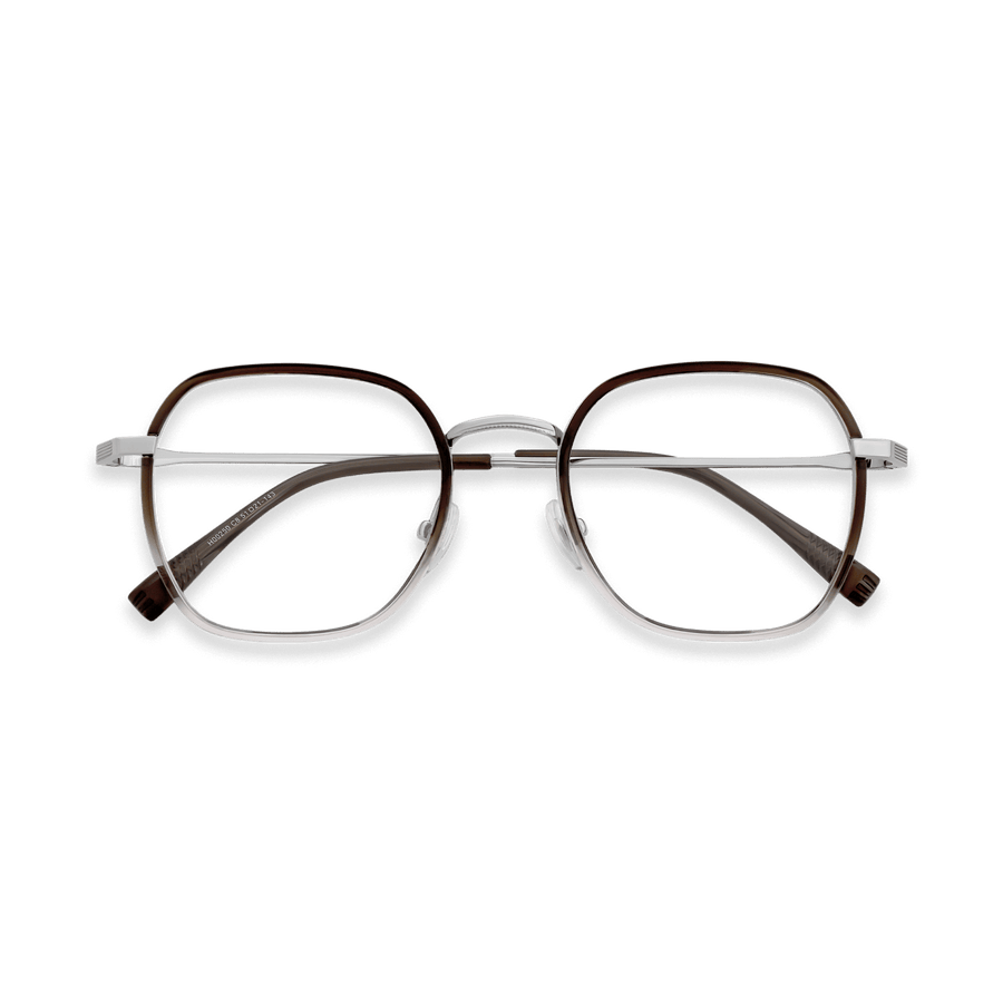 Morgan Brown Pink Chrome Square Eyeglasses | EYDOLOGY