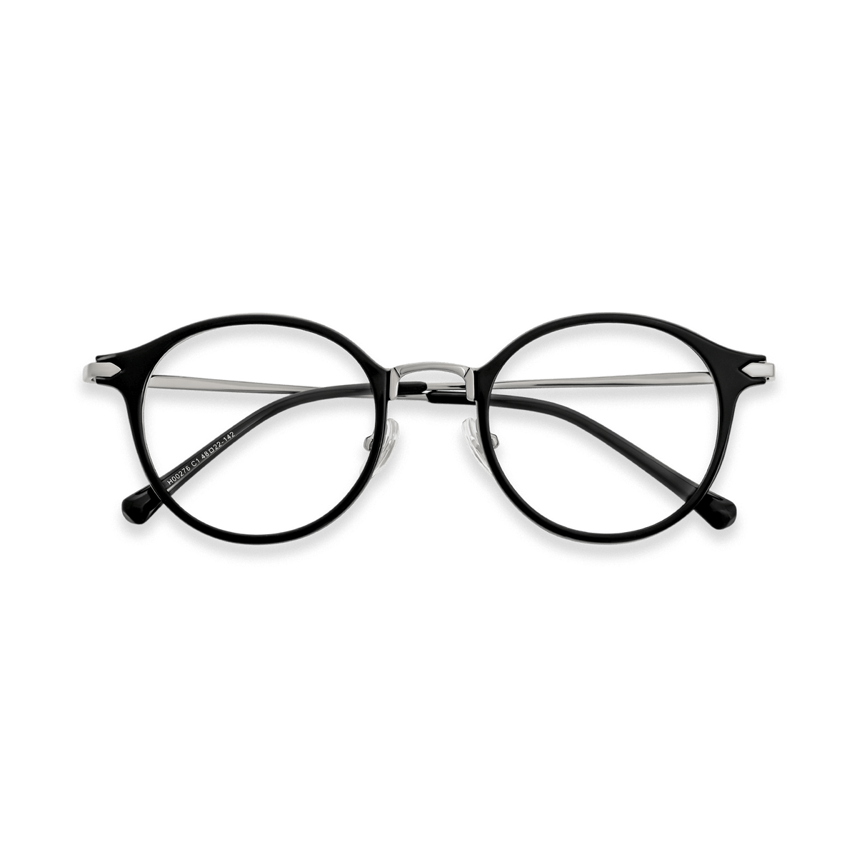 Myles Black Light Gun Round Eyeglasses | EYDOLOGY