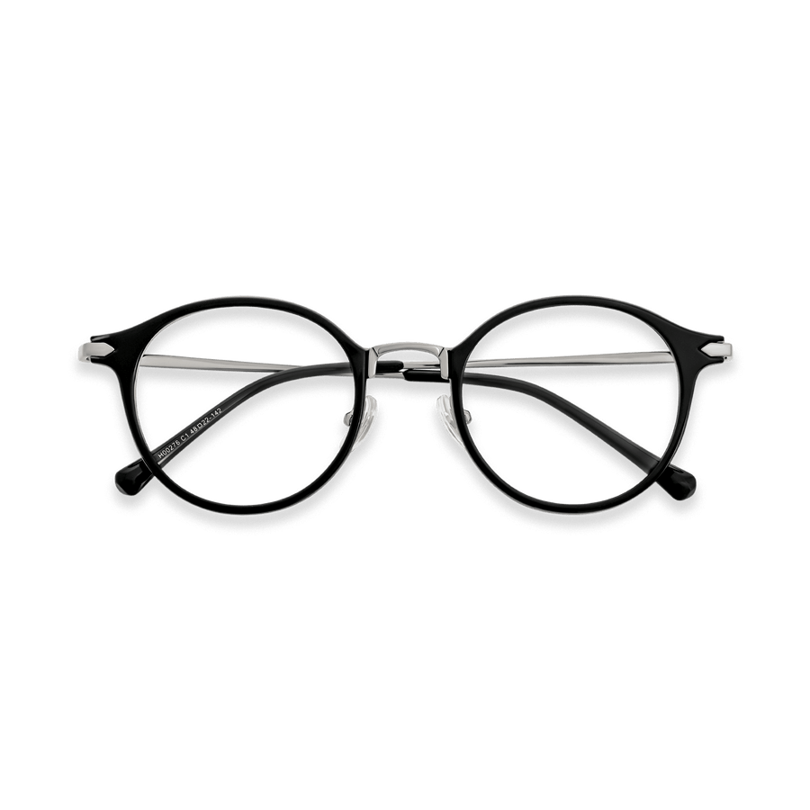 Myles Black Light Gun Round Eyeglasses | EYDOLOGY