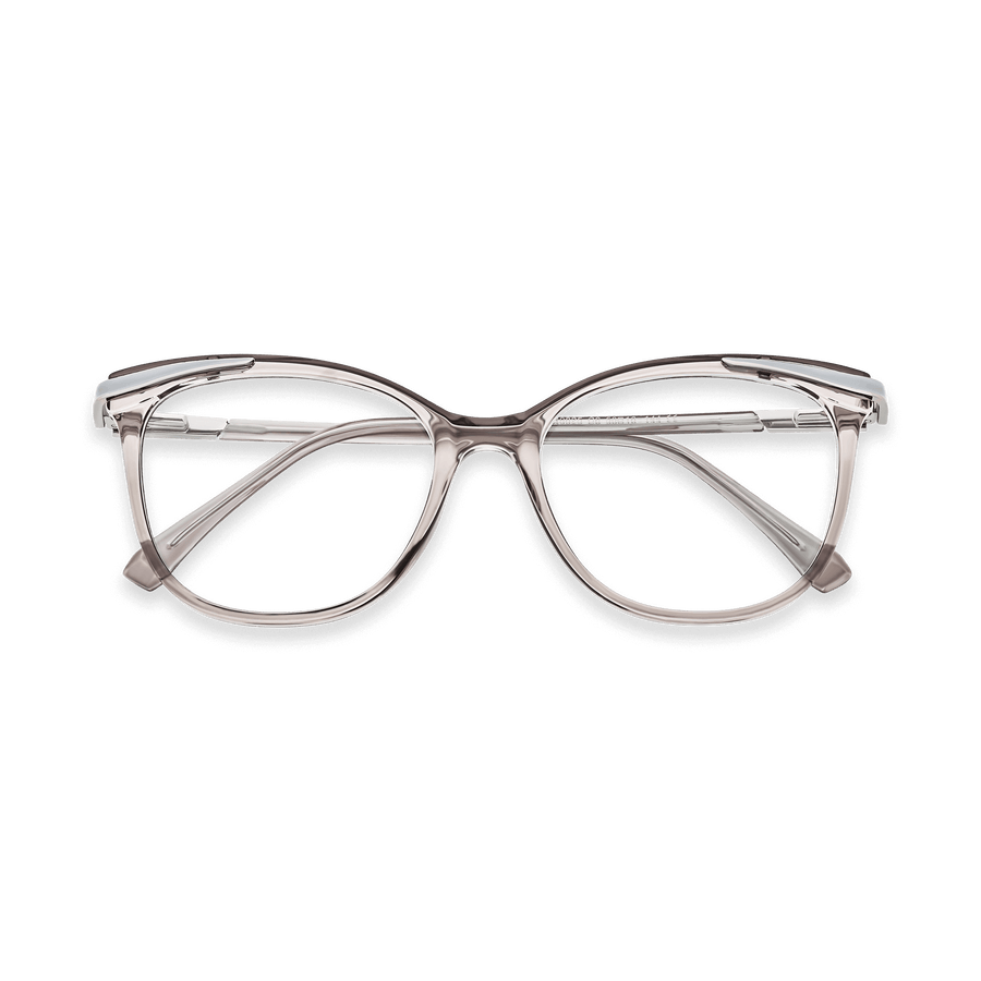 Nia Transparent Grey Cat Eye Eyeglasses | EYDOLOGY