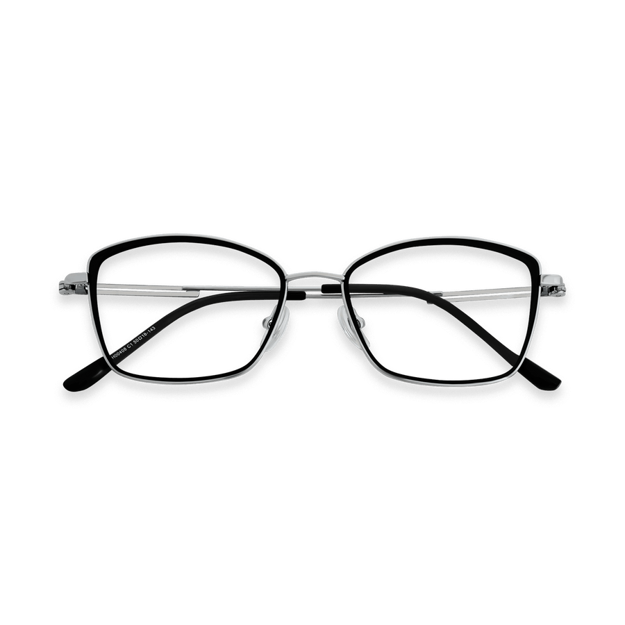 Penelope Black Chrome Square Eyeglasses | EYDOLOGY