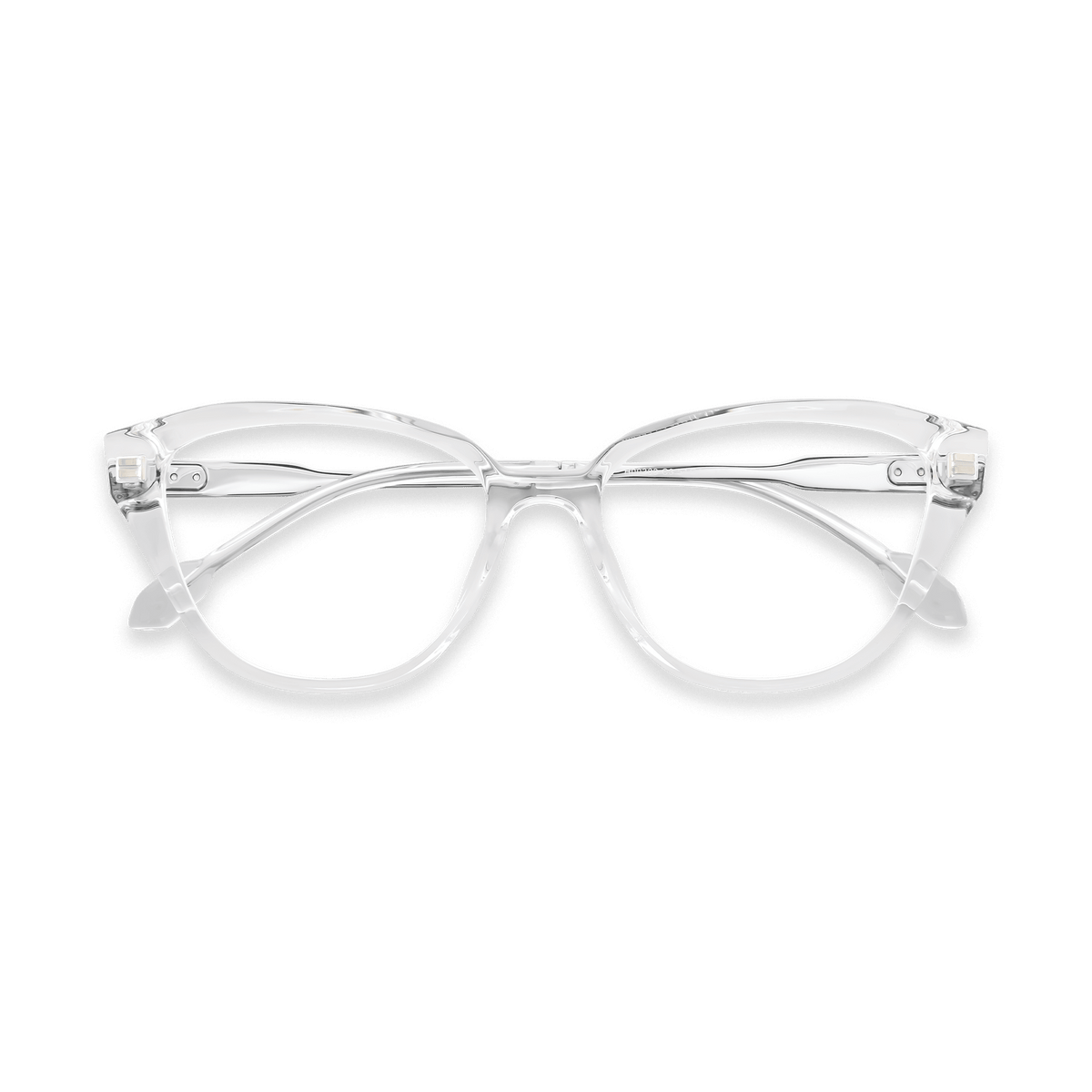 Peyton Clear Chrome Cat Eye Eyeglasses | EYDOLOGY