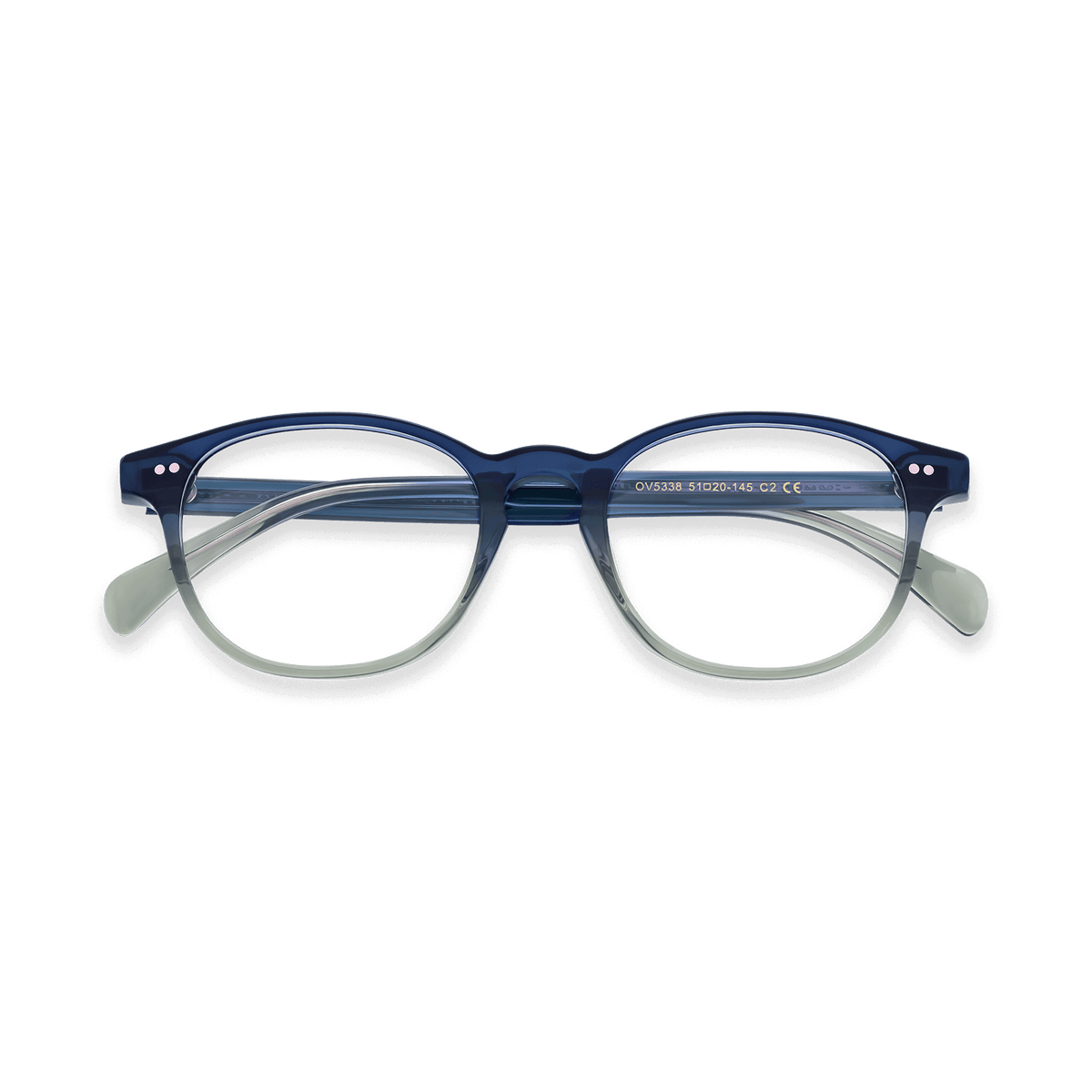 Raylan Gradual Blue Round Eyeglasses | EYDOLOGY