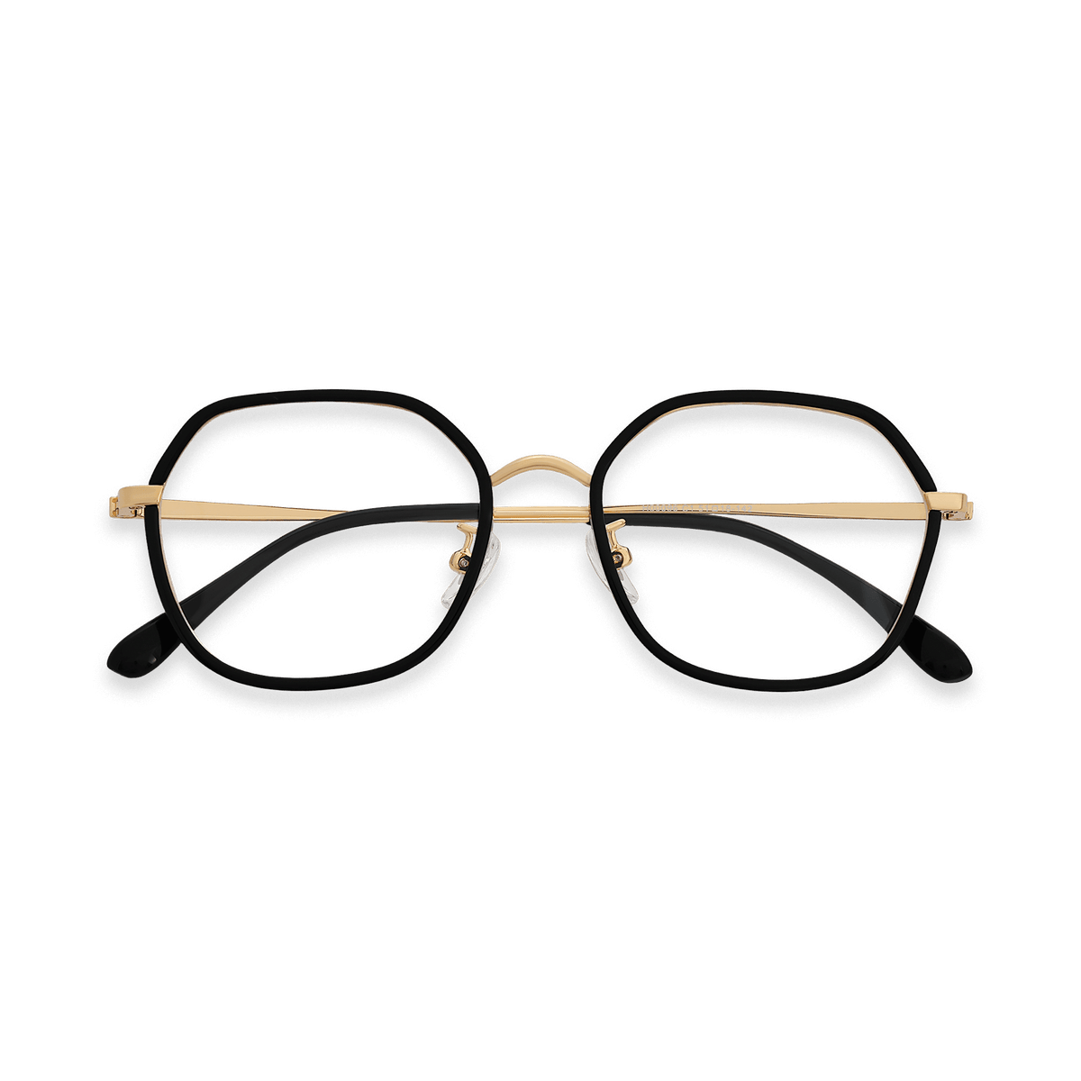 Riggs Black Gold Geometric Eyeglasses | EYDOLOGY