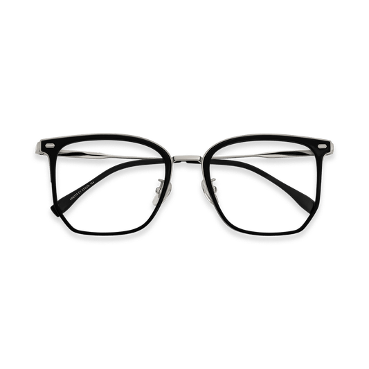 Rodrigo Black Silver Square Eyeglasses | EYDOLOGY