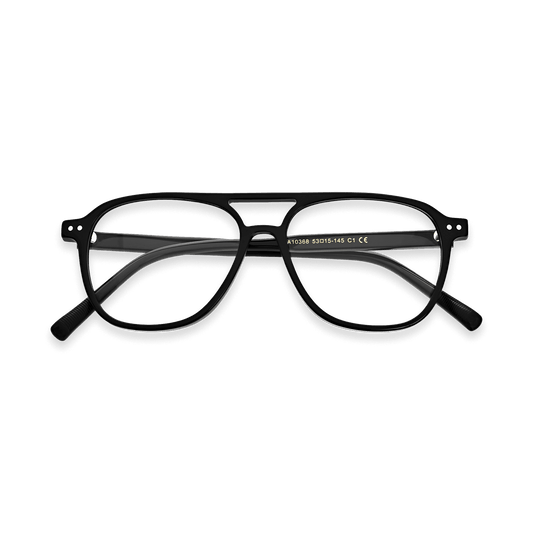 Roman Black Double Bridge Eyeglasses | EYDOLOGY