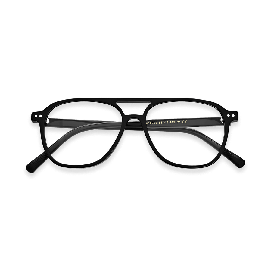 Roman Black Double Bridge Eyeglasses | EYDOLOGY