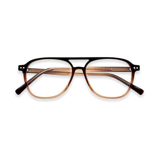 Roman Gradual Brown Double Bridge Eyeglasses | EYDOLOGY