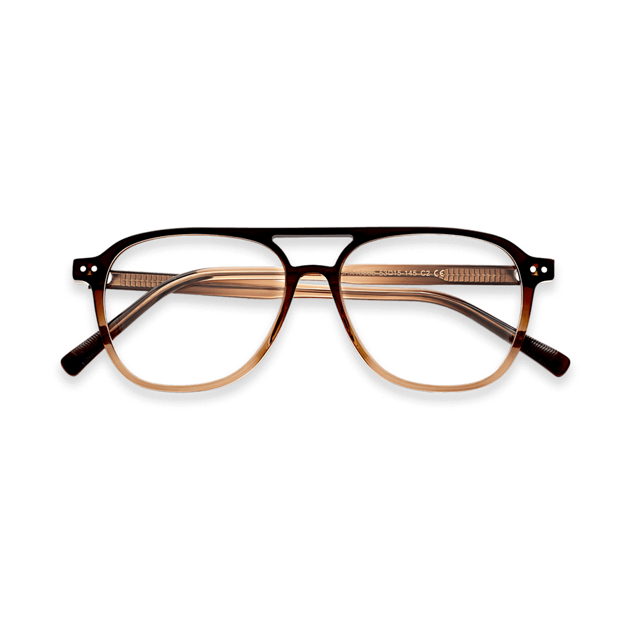 Roman Gradual Brown Double Bridge Eyeglasses | EYDOLOGY