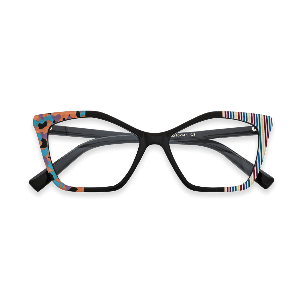 Rosalie Stripes Cat Eye Eyeglasses | EYDOLOGY