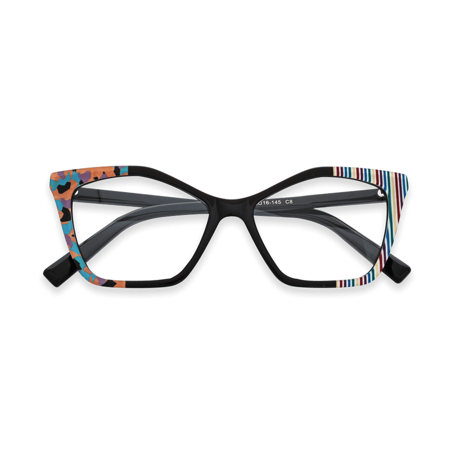 Rosalie Stripes Cat Eye Eyeglasses | EYDOLOGY