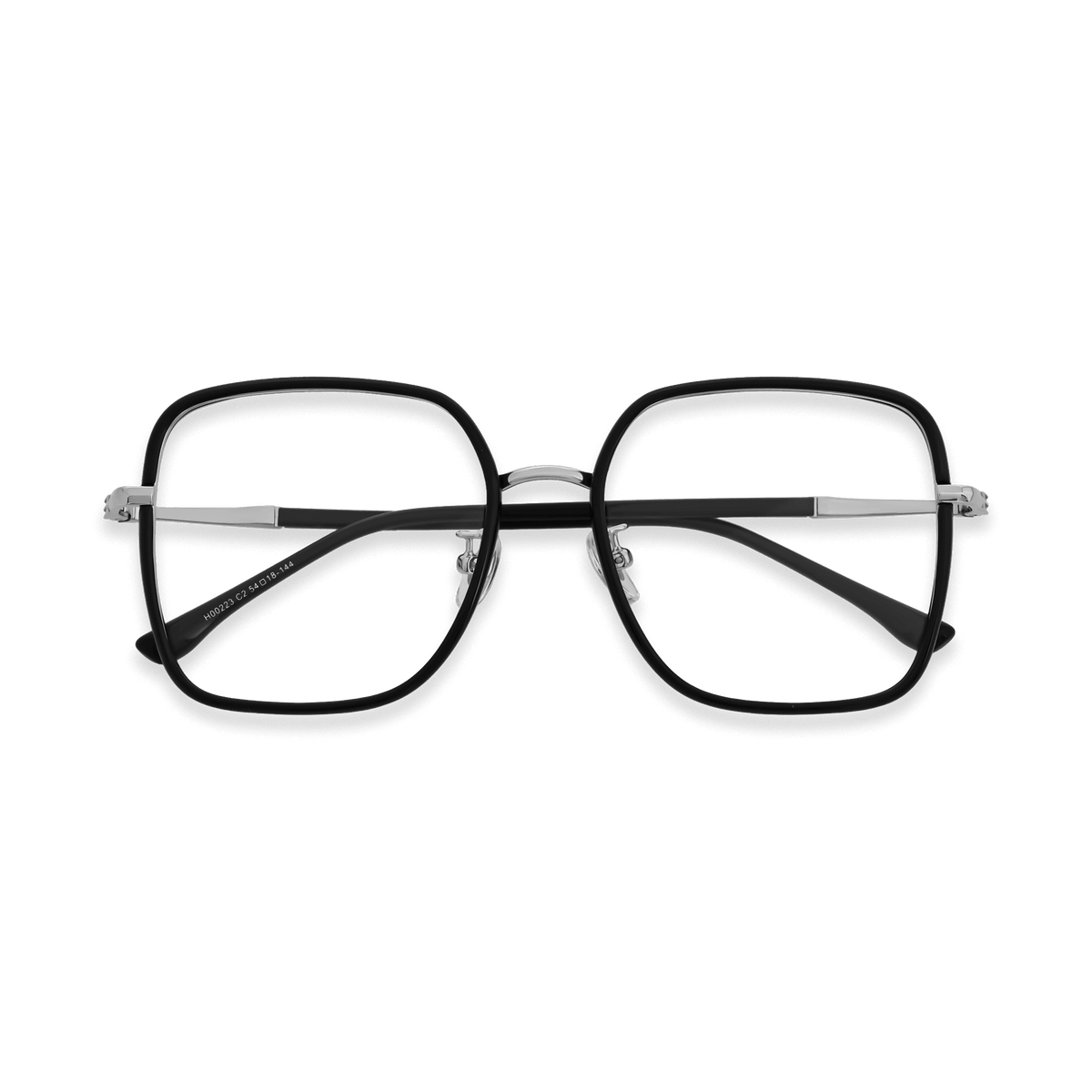 Ruth Black Chrome Square Eyeglasses | EYDOLOGY