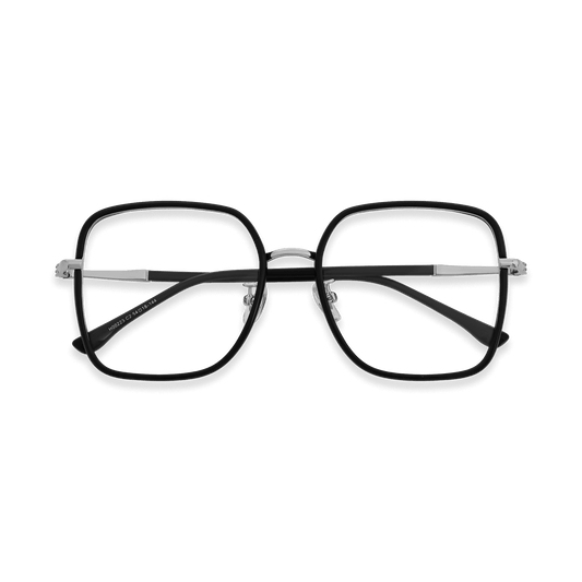 Ruth Black Chrome Square Eyeglasses | EYDOLOGY