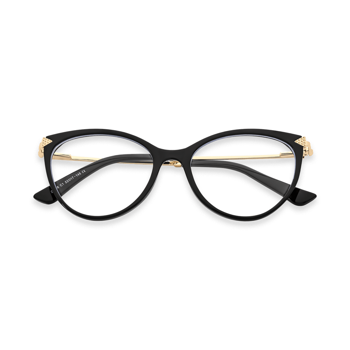 Sariah Black Gold Cat Eye Eyeglasses | EYDOLOGY