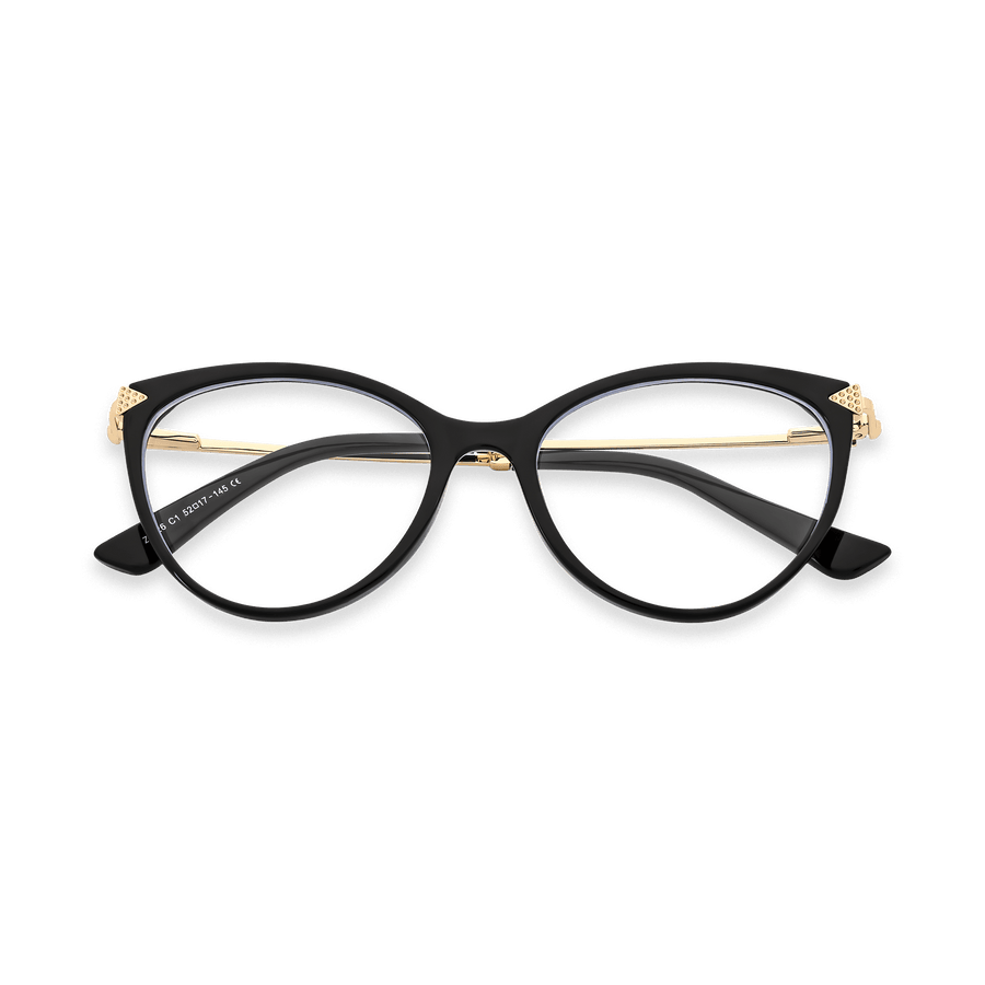 Sariah Black Gold Cat Eye Eyeglasses | EYDOLOGY