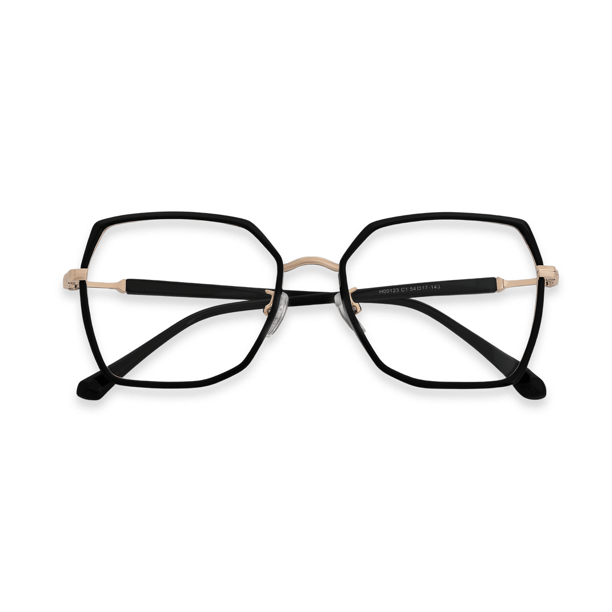 Skyla Black Rose Gold Geometric Eyeglasses | EYDOLOGY