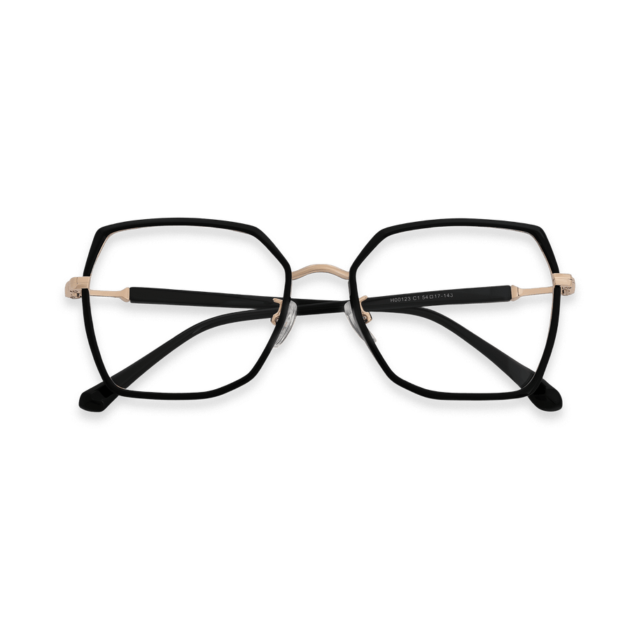 Skyla Black Rose Gold Geometric Eyeglasses | EYDOLOGY