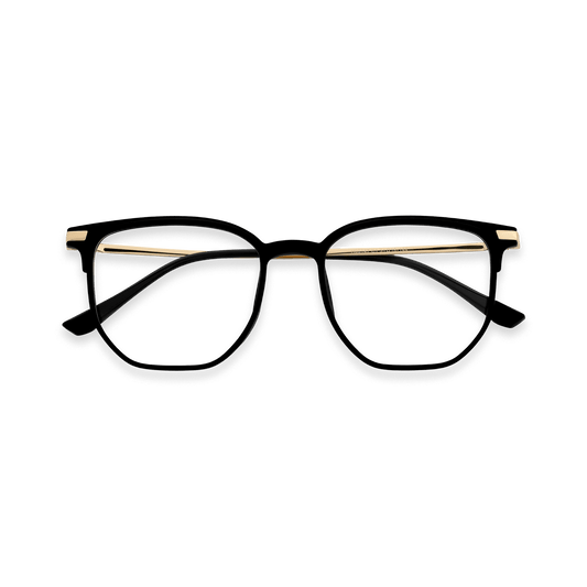 Tadeo Black Gold Square Eyeglasses | EYDOLOGY