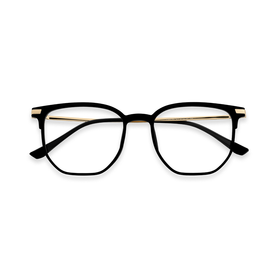 Tadeo Black Gold Square Eyeglasses | EYDOLOGY