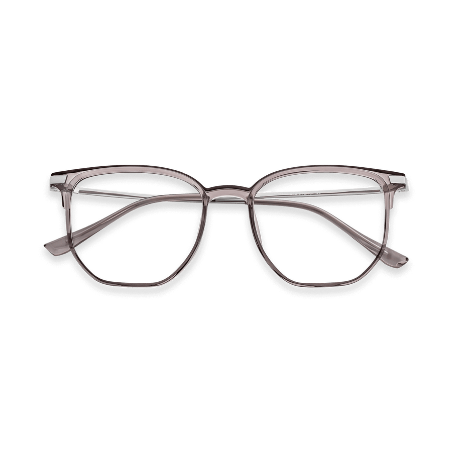 Tadeo Clear Purple Grey Gun Square Eyeglasses | EYDOLOGY