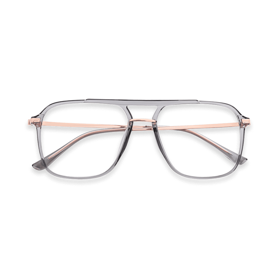 Tori Clear Grey Purple Rose Gold Double Bridge Eyeglasses | EYDOLOGY
