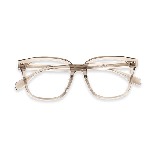 Tristen Clear Light Brown Square Eyeglasses | EYDOLOGY