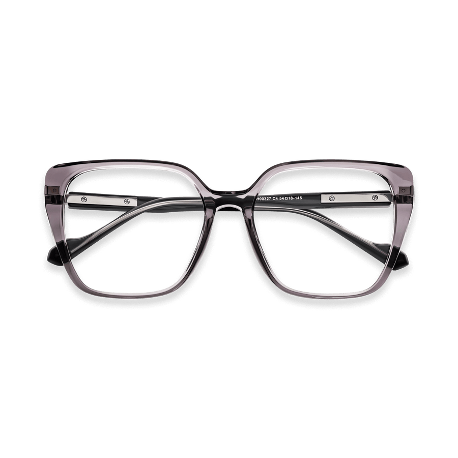 Vicente Clear Dark Purple Grey Light Gun Square Eyeglasses | EYDOLOGY