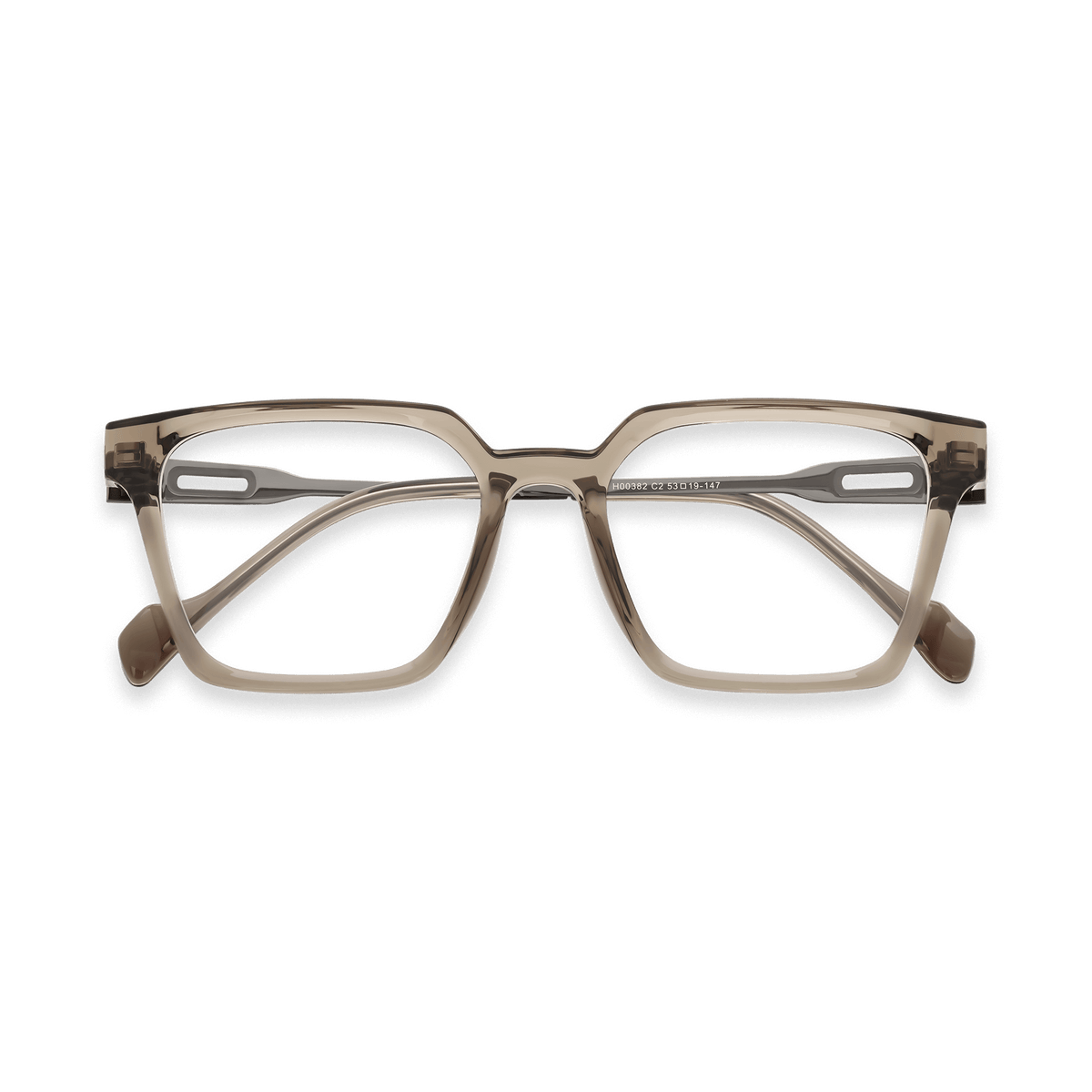 Winston Clear Brown Gun Square Eyeglasses | EYDOLOGY