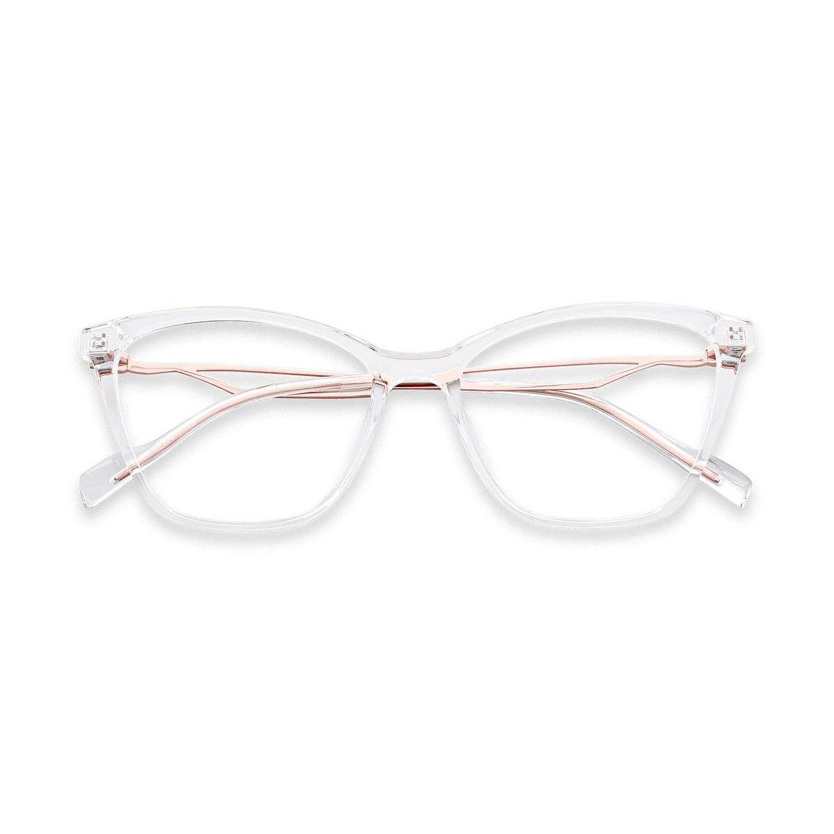 Yasmin Clear Rose Gold Cat Eye Eyeglasses | EYDOLOGY