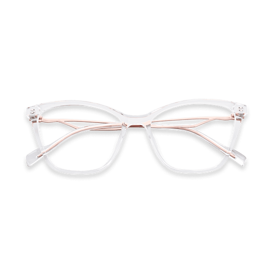Yasmin Clear Rose Gold Cat Eye Eyeglasses | EYDOLOGY