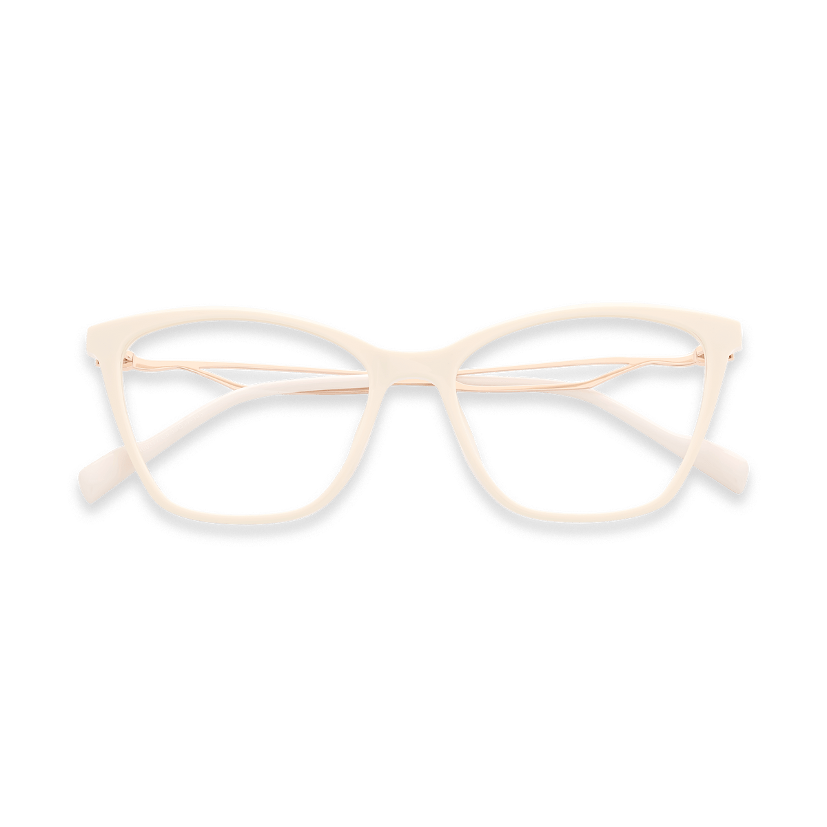 Yasmin Off-white Rose Gold Cat Eye Eyeglasses | EYDOLOGY