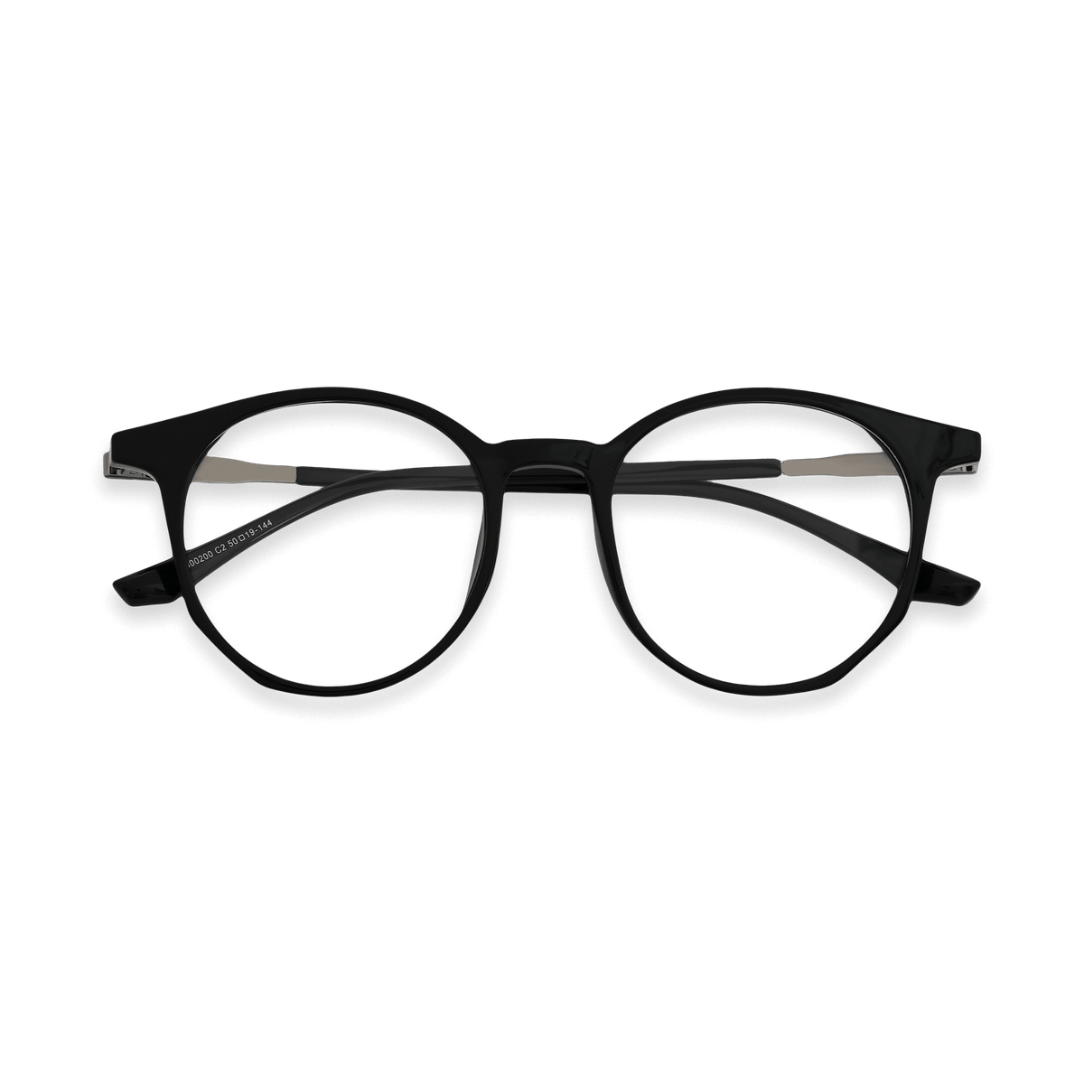 Zariah Black Light Gun Round Eyeglasses | EYDOLOGY