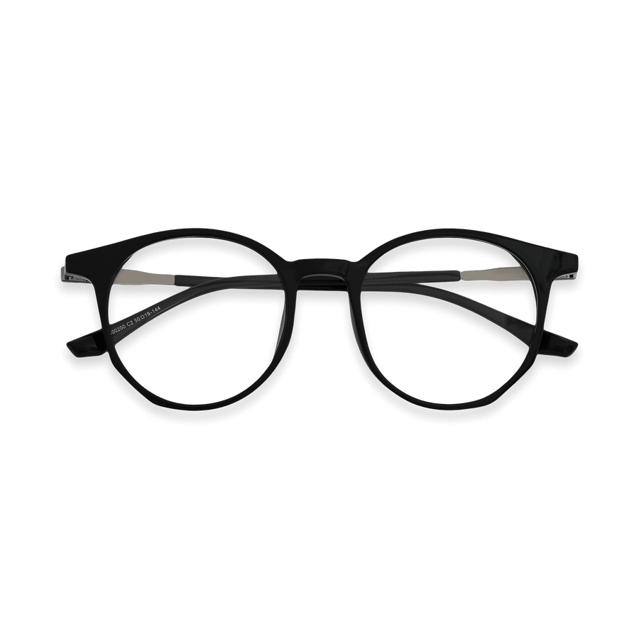 Zariah Black Light Gun Round Eyeglasses | EYDOLOGY