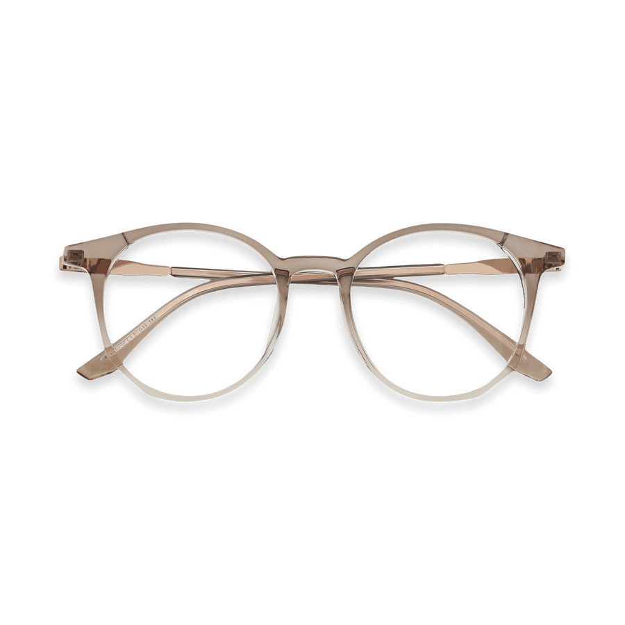 Zariah Gradient Brown/Rose Gold Round Eyeglasses | EYDOLOGY