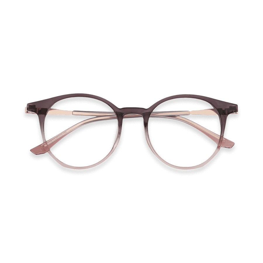 Zariah Milky Red Purple Pink Rose Gold Round Eyeglasses | EYDOLOGY