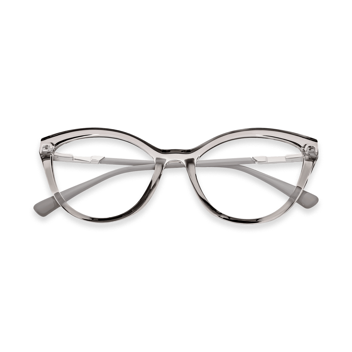 Zaylee Transparent Grey Cat Eye Eyeglasses | EYDOLOGY