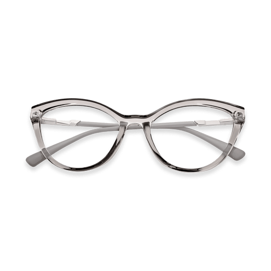 Zaylee Transparent Grey Cat Eye Eyeglasses | EYDOLOGY