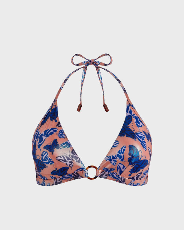 Vilebrequin - Women Halter Bikini Top Disco Butterfly - Swimwear - Flechett - Pink - Size L