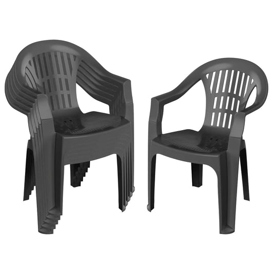 Milas Garden Dining Chairs - Anthracite - Pack of 6