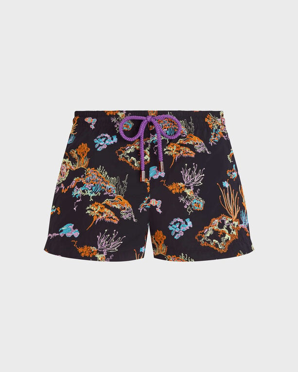 Vilebrequin - Women Embroidered Stretch Swim Shorts Coral Reef - Limited Edition - Shorty - Fiona - Black - Size S