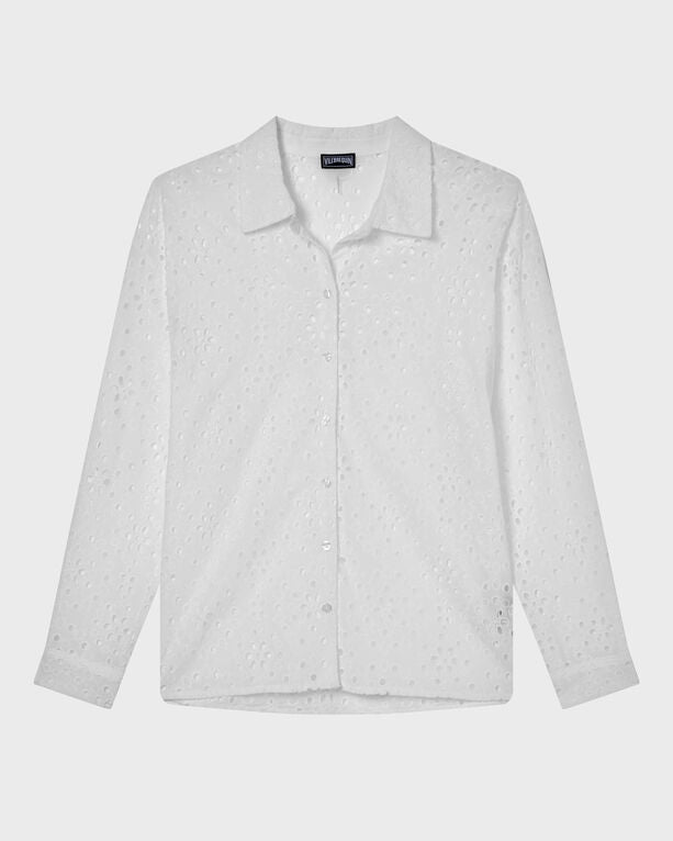 Vilebrequin - Women Floral Broderie Anglaise Cotton Shirt - Shirt - Frankie - White - Size L