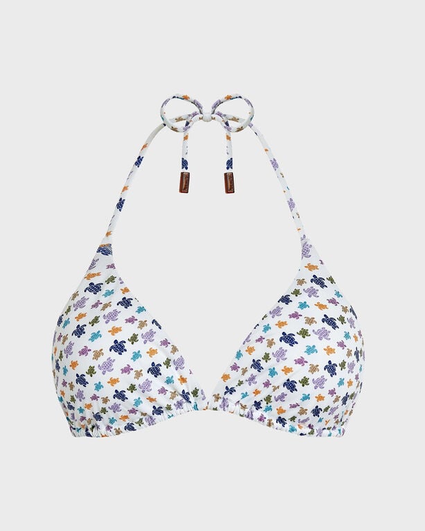 Vilebrequin - Women Triangle Bikini Top Micro Ronde Des Tortues - Swimwear - Fleur - White - Size L