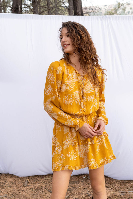 Florence Mini Dress | Size: S | Color: Golden Toile