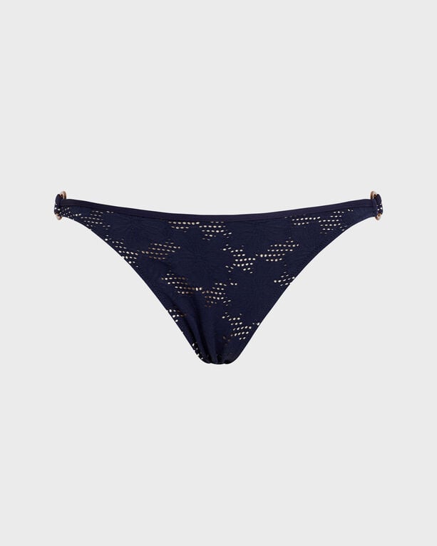 Vilebrequin - Women Mini Brief Bikini Bottom Jacquard Fleur Broderie Anglaise - Swimwear - Fine - Blue - Size M
