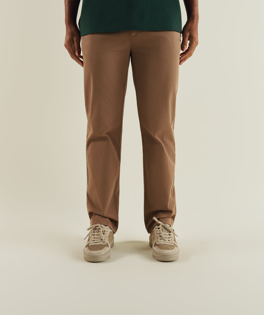 Mens Cotton Twill Chino Trousers - Coffee